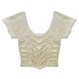 KATIE J TWEEN MAIZIE RUCHED TEE - NATURAL