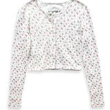 KATIE J TWEEN MARINA LOUNGE CARDIGAN- CREAM ROSE DITSY