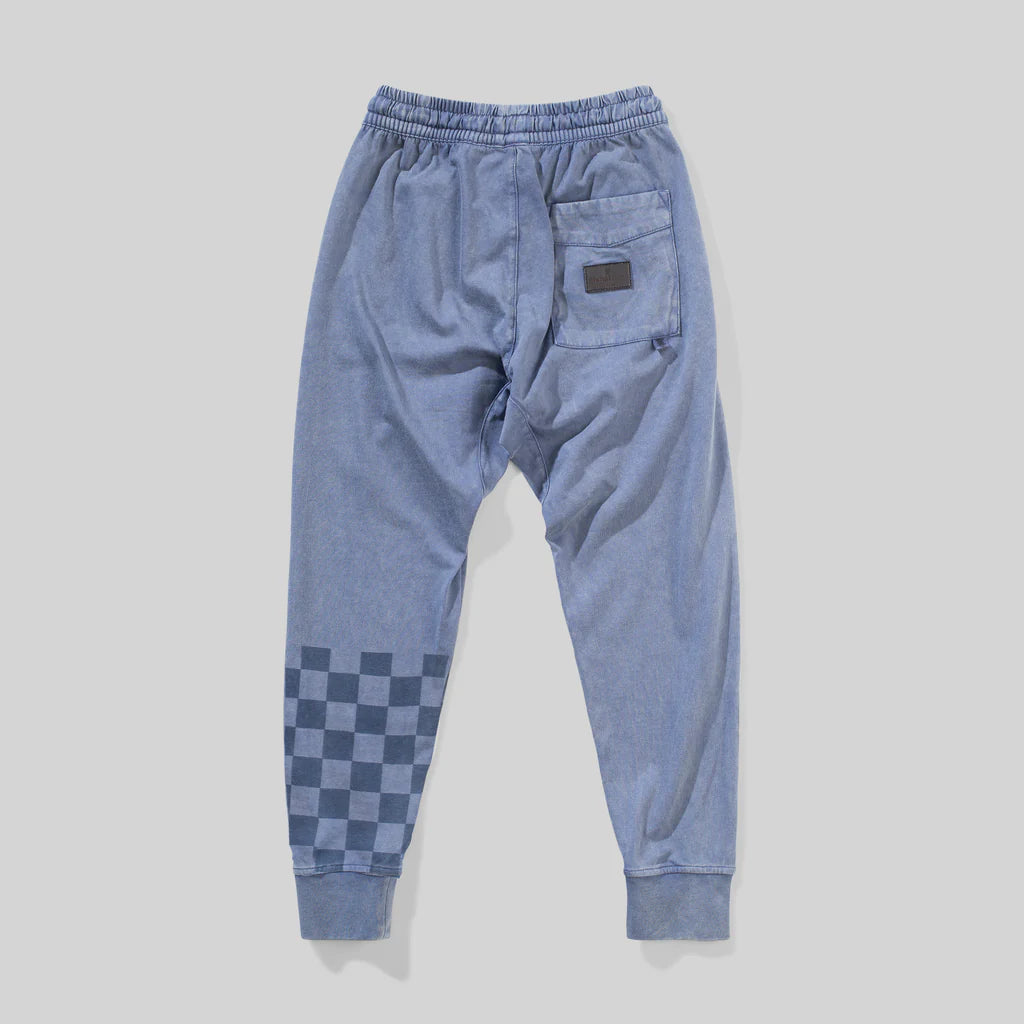 MUNSTER CHECKFLAG JERSEY PANT- MINERAL MIDNIGHT