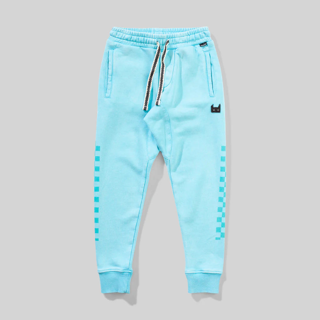 MUNSTER SIDEFLAG TRACK PANT - AQUA