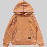 MUNSTER FLATFLOCK HOODIE - MINERAL ALMOND