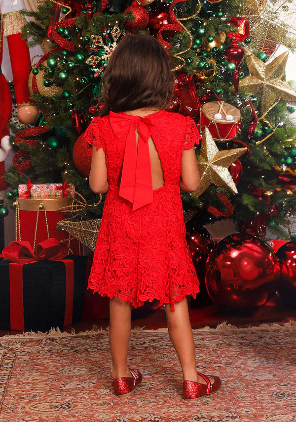MARLO KIDS HOLLY JOLLY DRESS - RED