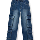 KATIE J TWEEN NASHVILLE DOUBLE POCKET CARGO PANT - DENIM