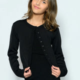 KATIE J TWEEN NEVADA CARDIGAN - BLACK