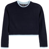 KATIE J NOVA SWEATER - EVENING BLUE/BABY BLUE TRIM