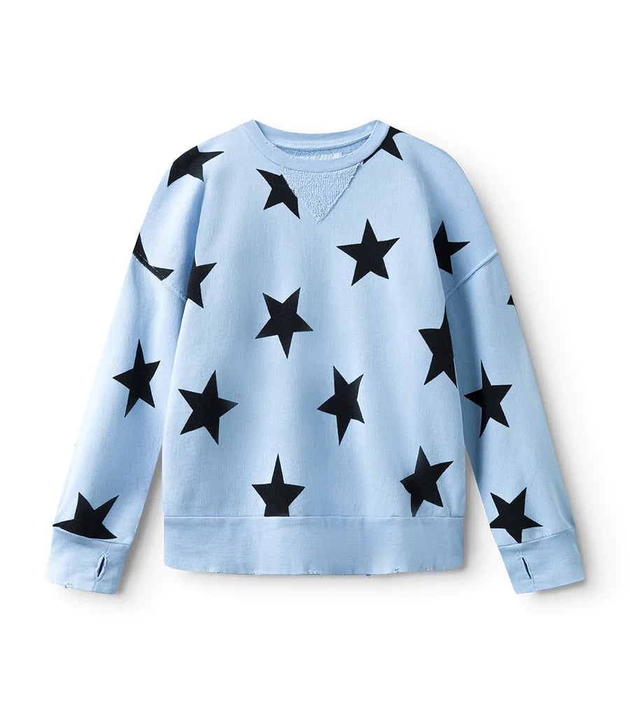 NUNUNU STAR SWEATSHIRT - FOGGY BLUE