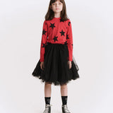 NUNUNU STAR TULLE DRESS - SMOKEY RED