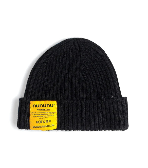 NUNUNU KNIT BEANIE - BLACK