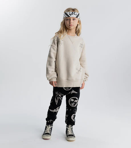 NUNUNU ALL INKED HEAVY SWEATSHIRT - NATURAL