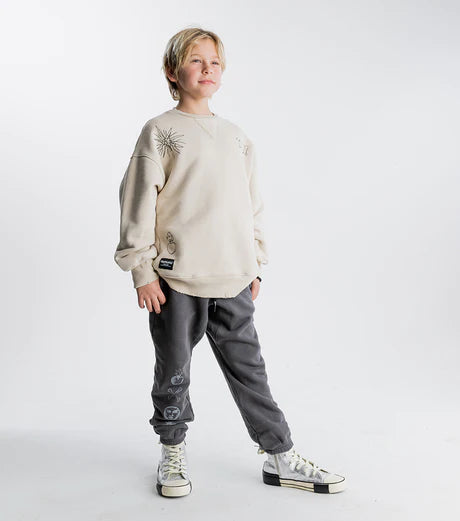 NUNUNU ALL INKED HEAVY SWEATSHIRT - NATURAL