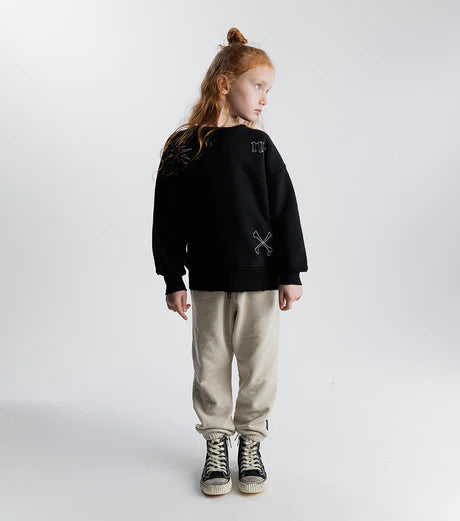 NUNUNU ALL INKED HEAVY SWEATSHIRT - BLACK