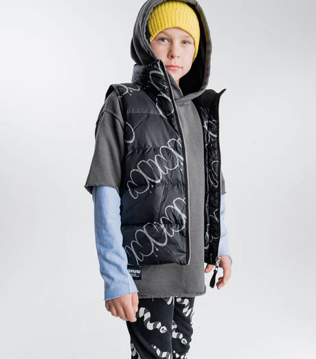 NUNUNU BUBBLY NUNUNU DOWN VEST - BLACK