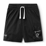NUNUNU FEATHER CARGO SHORTS - BLACK
