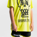 NUNUNU OVERSIZED KOOKY SKULL T-SHIRT - HOT LIME