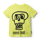 NUNUNU OVERSIZED KOOKY SKULL T-SHIRT - HOT LIME