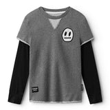 NUNUNU SMILE SWEATSHIRT - HEATHER GREY
