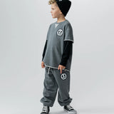 NUNUNU SMILE SWEATSHIRT - HEATHER GREY