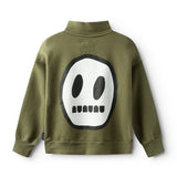 NUNUNU 1/2 ZIP SWEATSHIRT - OLIVE