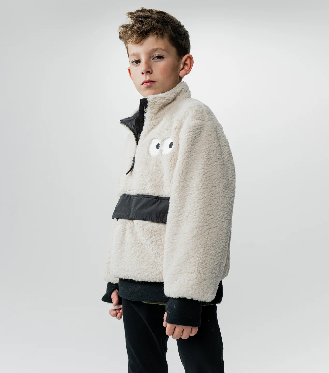 NUNUNU SHERPA PULLOVER SMOKEY NATURAL