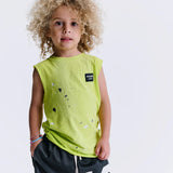 NUNUNU SPLASH SLEEVLESS SHIRT - HOT LIME