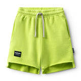 NUNUNU UNBALANCED SWEATSHORTS - HOT LIME