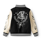 NUNUNU TIGER STRIPE CREW JACKET - BLACK