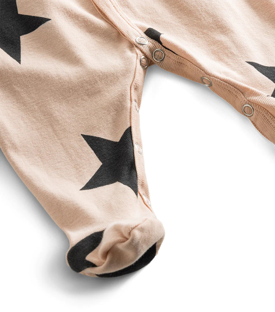 NUNUNU STAR FOOTED OVERALL - NUDE