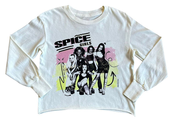 ROWDY SPROUT NOT QUITE CROP L/S - SPICE GIRLS/ VINTAGE WHITE