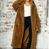 KATIE J TWEEN PADDIE LONG SHERPA JACKET - TEDDY