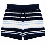 KATIE J TWEEN PARKER HOODIE AND SHORT SET - MIXED BLUE STRIPE