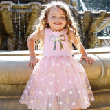 PETITE HAILEY GOLD BOW TUTU DRESS - PINK