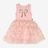 PETITE HAILEY GOLD BOW TUTU DRESS - PINK