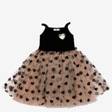 PETITE HAILEY HEART PATCH TUTU DRESS - BLACK