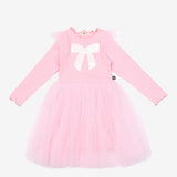 PETITE HAILEY FRILL BOW TUTU DRESS- PINK