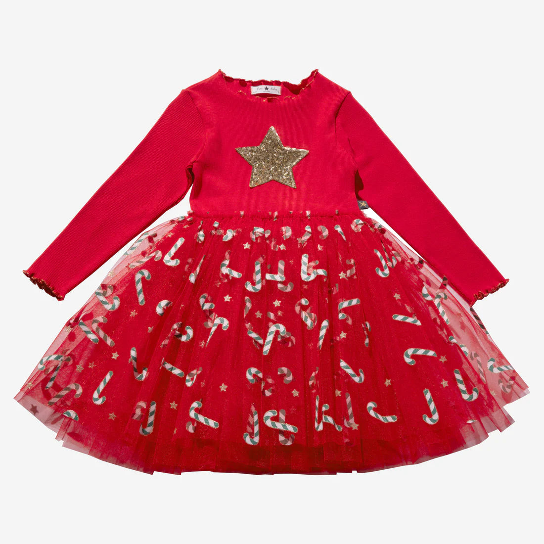 PETITE HAILEY CANDY CANE TUTU DRESS - RED