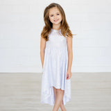 PETITE HAILEY BEE GEE UB DRESS - SILVER/WHITE
