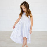 PETITE HAILEY BEE GEE UB DRESS - SILVER/WHITE