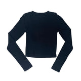 KATIE J LIVI RIBBED LONG SLEEVE TEE - BLACK
