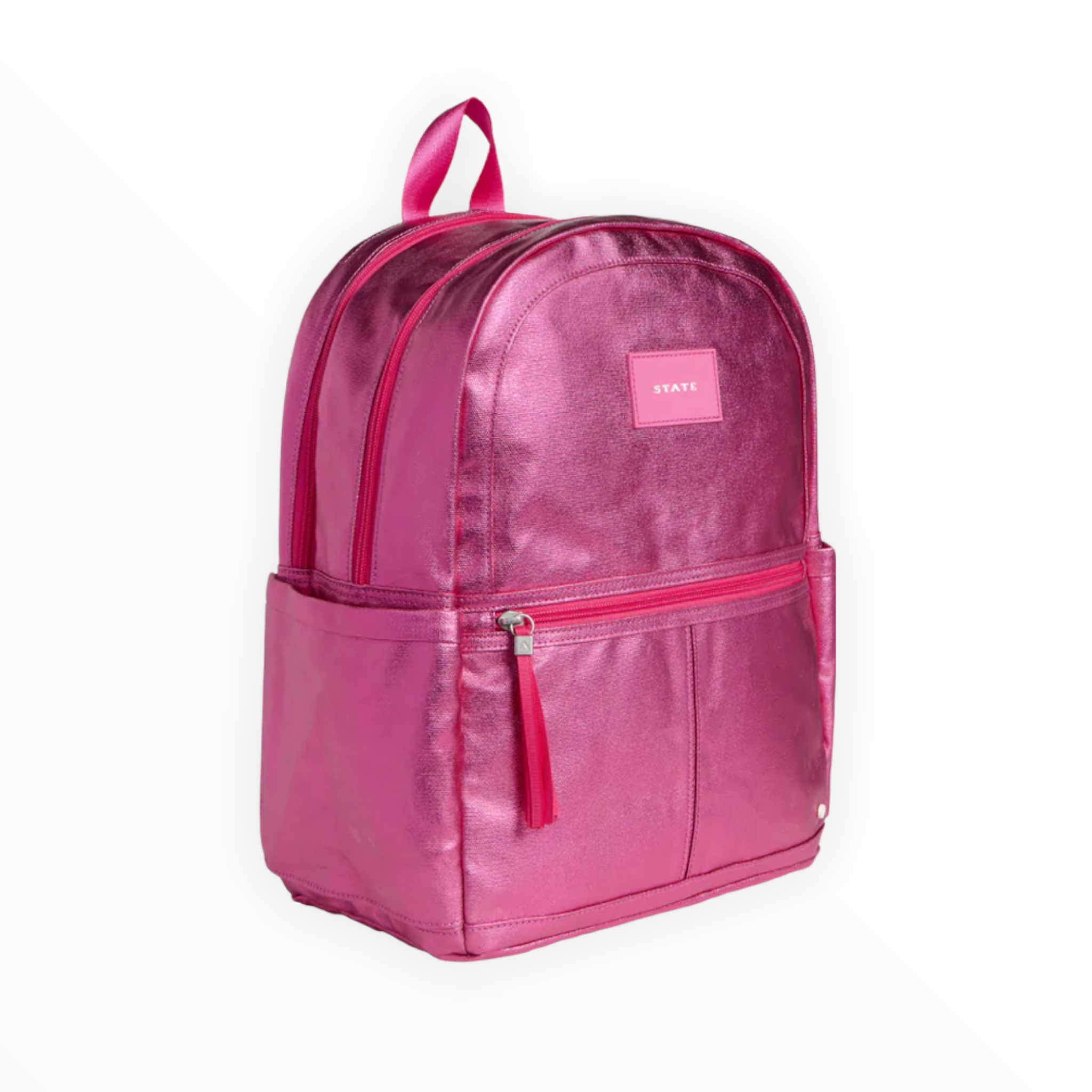STATE KANE KIDS DOUBLE POCKET - METALLIC HOT PINK MULTI