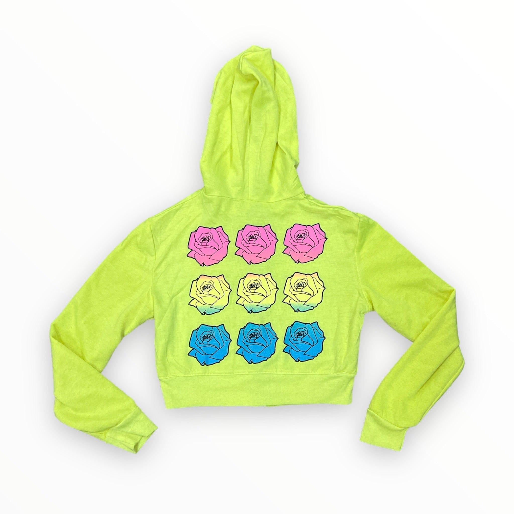 FIREHOUSE ZIP HOODIE - NEON YELLOW/ROSES