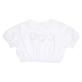 MINI DREAMERS AYLA CRYSTAL HEART CROP TOP - WHITE