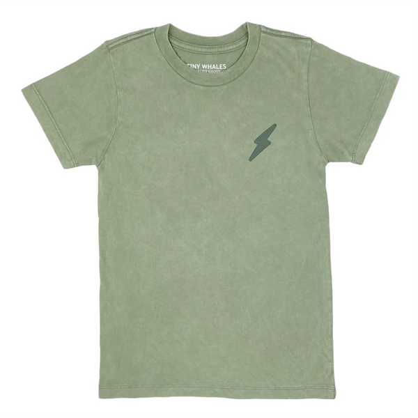 TINY WHALES PINE T-SHIRT - MINERAL PINE