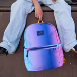 STATE KANE KIDS DOUBLE POCKET LARGE BACKPACK - BLUE/PINK GRADIENT