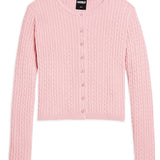 KATIE J TWEEN RORY CREWNECK CARDIGAN SWEATER - BABY PINK