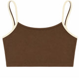 KATIE J. TWEEN RUE CAMI TOP/ATHLETIC BRA - CHOCOLATE/OATMEAL