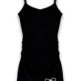 KATIE J TWEEN RUBY RHINESTONE BOW EMBELLISHED DRESS - BLACK