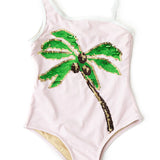 SHADE CRITTERS SEQUIN PALM ONE PIECE SWIMSUIT