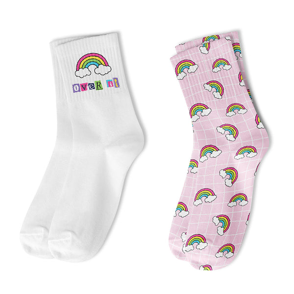 TOP TRENZ CREW SOCKS - RAINBOW