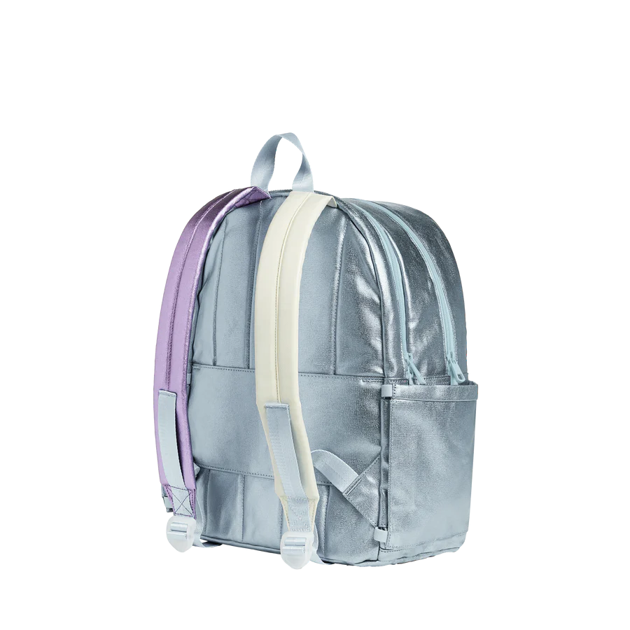 STATE KANE DOUBLE ZIPPER- METALLIC/ LIGHT BLUE