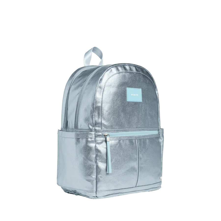 STATE KANE DOUBLE ZIPPER- METALLIC/ LIGHT BLUE